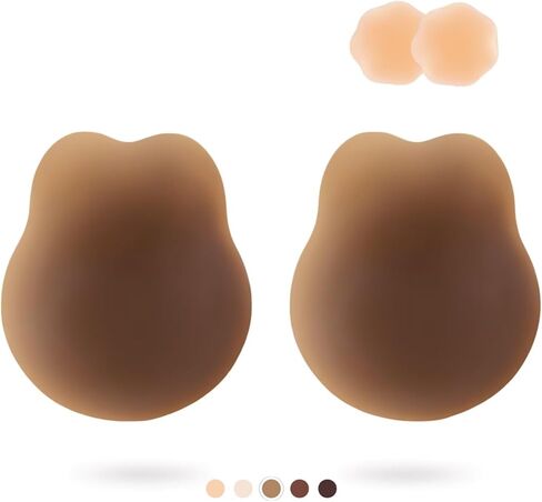APOWUS Lift Ultra-Thin Sticky Bra,Adhesive Bras Push Up Invisible, Backless Strapless Bra Pasties Nipple Covers 03 Beige in Saudi Arabia
