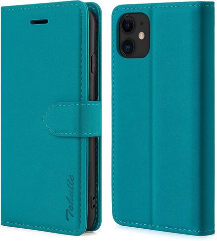 Case for iPhone 11, Premium Leather Wallet Case with Card Holder Kickstand Magnetic Closure Flip Folio Case Cover Compatible with iPhone 11 (6.1 Inch) - Red in Saudi Arabia