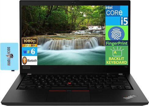 Lenovo ThinkPad T14 Business Laptop 14.0" FHD IPS Display (Intel i5-1135G7 4-Core, 16GB RAM, 1TB PCIe SSD, Intel Iris Xe, Backlit KYB, FP Reader, WiFi 6, BT 5.2, HD Webcam, Win 11 Pro) w/Hub in Saudi Arabia