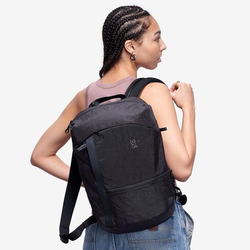 Chrome Industries Camden Backpack – 16L Travel Bag for Men and Women with Plush Knit Shoulder Straps Recycled Materials and Internal Laptop Sleeve – Black in Kuwait