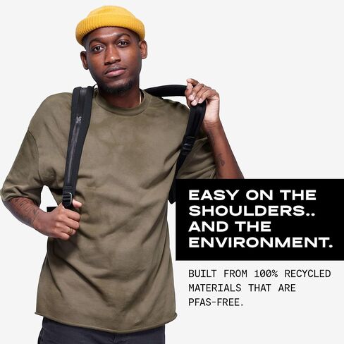 Chrome Industries Camden Backpack – 16L Travel Bag for Men and Women with Plush Knit Shoulder Straps Recycled Materials and Internal Laptop Sleeve – Black in Kuwait