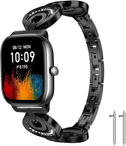متوافق مع Amazfit GTS 4 mini Band، كريستال حجر الراين مرصع بالألماس من الفولاذ المقاوم للصدأ متوافق مع Bip 3 / Bip 3 Pro/GTS/GTS 2/GTS 2 Mini/GTS 2e/GTS 3/Bip Lite/Bip U Pro in Kuwait