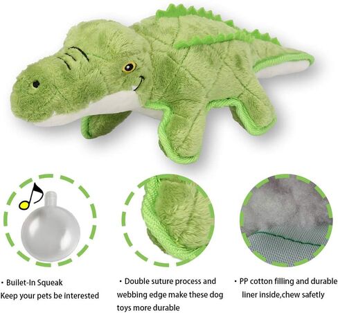 Plush Dog Toys - Large Crocodile-Durable Strong Interactive Play Heavy Duty Dog Chew Toys with Squeaker in Saudi Arabia