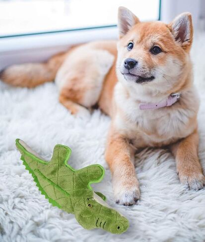 Plush Dog Toys - Large Crocodile-Durable Strong Interactive Play Heavy Duty Dog Chew Toys with Squeaker in Saudi Arabia