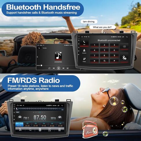 2G+64G Car Radio Stereo for Mazda 3 2010 2011 2012 2013 with Wireless CarPlay Android Auto 9" Touch Screen Car Stereo Android 13 Head Unit with WiFi GPS Navigation Bluetooth FM HD Backup Camera in Saudi Arabia
