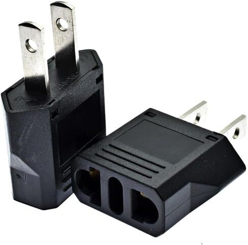 European to US Plug Adapter, EU to US Plug Adapter, Europe to USA Plug Adaptor, 220V to 110V Plug Pin Converter, Travel Adapters European to American, Canada, Mexico, Type A, 2-Pack BLACK (2pcs Black) in Saudi Arabia