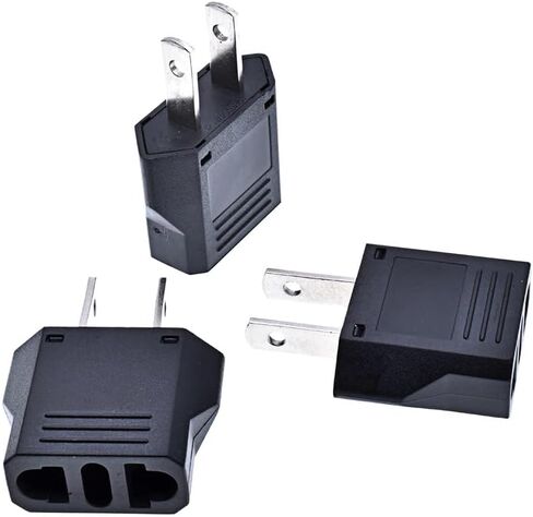 European to US Plug Adapter, EU to US Plug Adapter, Europe to USA Plug Adaptor, 220V to 110V Plug Pin Converter, Travel Adapters European to American, Canada, Mexico, Type A, 2-Pack BLACK (2pcs Black) in Saudi Arabia