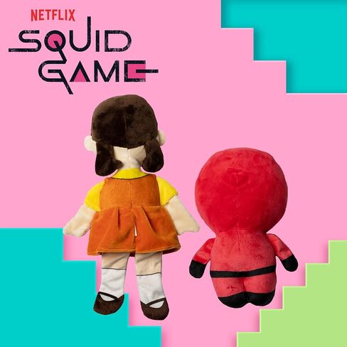 Squid Games Official Merchandise | Squeaky Plush Toys for Dogs | Doll & Soldier 2-Pack Set | Squeak & Play! in Saudi Arabia