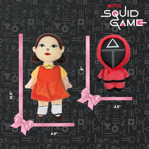 Squid Games Official Merchandise | Squeaky Plush Toys for Dogs | Doll & Soldier 2-Pack Set | Squeak & Play! in Saudi Arabia
