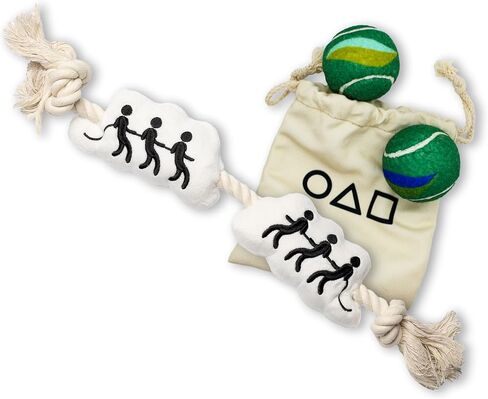Squid Games Official Merchandise | Squeaky Plush Toys for Dogs | Doll & Soldier 2-Pack Set | Squeak & Play! in Saudi Arabia