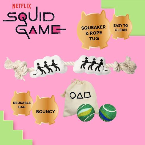 Squid Games Official Merchandise | Squeaky Plush Toys for Dogs | Doll & Soldier 2-Pack Set | Squeak & Play! in Saudi Arabia