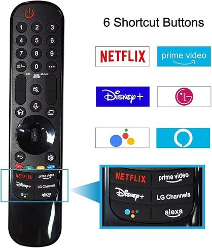 RIVIERA AKB75855501 Replacement Magic TV Voice Remote Compatible for almost all LG OLED QNED NanoCell Webos Smart TV with Voice control &Pointer function AN-MR20GA MR19BA MR18BA MR650A etc in Kuwait