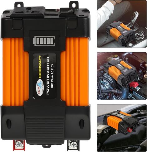 ERINGOGO 1 مجموعة محول شاحن التيار الكهربائي العاكس لوازم السيارات سيارة تعمل بالبطارية البلاستيك in Kuwait