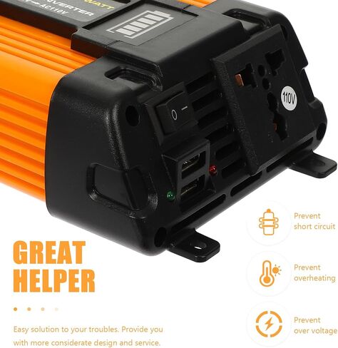 ERINGOGO 1 مجموعة محول شاحن التيار الكهربائي العاكس لوازم السيارات سيارة تعمل بالبطارية البلاستيك in Kuwait