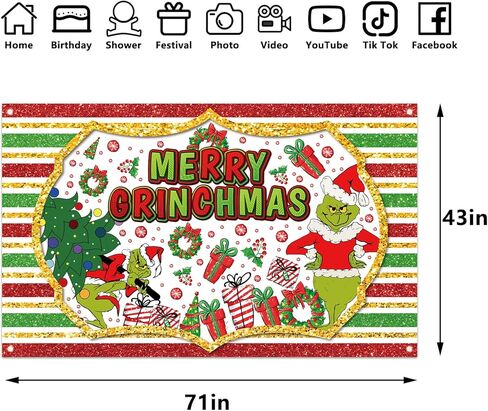 خلفية عيد ميلاد سعيد للتصوير الفوتوغرافي لافتة عيد الميلاد Xms زينة ومستلزمات عيد الميلاد لحفلات المنزل - 71 × 43 بوصة in Kuwait