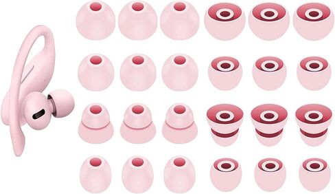 BLUEWALL Ear Tips Compatible with Beats Powerbeats Pro Earbuds, S/M/L/D Sizes 12 Pairs Soft Silicon Earbud Tips Replacement Eartips Compatible with PB Pro 12 Pairs Cloud Pink in Saudi Arabia