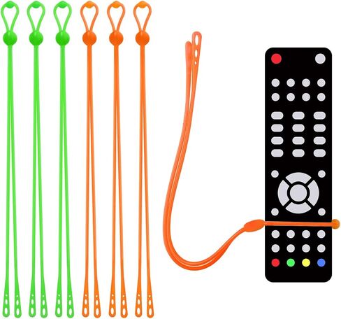 6pcs Silicone Remote Tether, Remote Control Finder Adjustable Remote Control Pigtail Handheld TV Remote Locator Leash for Lost Remote Solution for Apple LG Samsung Sony (Orange, Green) in Saudi Arabia