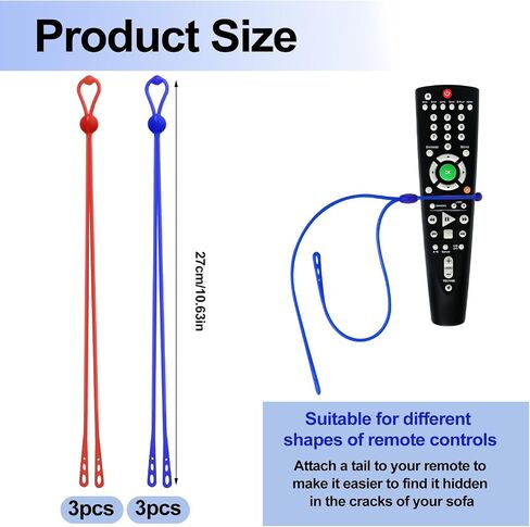6pcs Silicone Remote Tether, Remote Control Finder Adjustable Remote Control Pigtail Handheld TV Remote Locator Leash for Lost Remote Solution for Apple LG Samsung Sony (Orange, Green) in Saudi Arabia