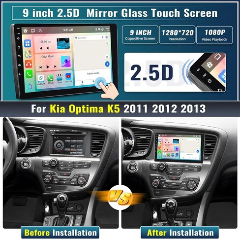 UNITOPSCI 4G+64G 8 Core Android 13 Car Stereo Radio for Kia Optima K5 2011 2012 2013 CarPlay Android Auto GPS 9 Inch Touch Screen Bluetooth 5.0 Mirror Link DSP WiFi FM/RDS SWC +Backup Camera Mic in Saudi Arabia