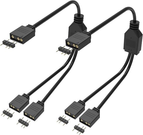 SDTC Tech ARGB Splitter Cable, 1-to-2 Female to Female 5V 3 Pin Addressable RGB Splitter Extension Cable ARGB LED Sync Cable for Extend PC Computer ARGB Fans Or ARGB LED Series, 11.8 Inches, 2 Pack in Kuwait