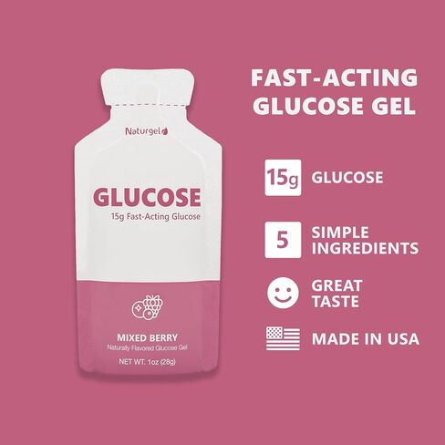 Glucose Liquid Gel, 15 Packets, Variety - 15g Fast-Acting Glucose to Raise Low Blood Sugar in Saudi Arabia