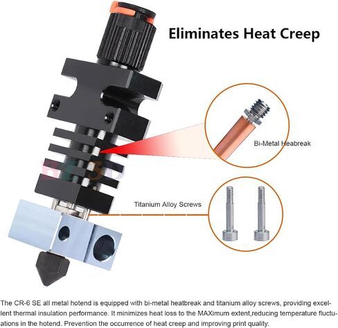 CR-6 SE All Metal Plated Copper Hotend Kit for CR6 SE,CR-6 SE MAX 3D Printer Hotend,Upgrade Bi-Metal Heatbreak,500℃ High Temperature Plated Copper Heater Block,Nozzle 0.4mm. in Kuwait
