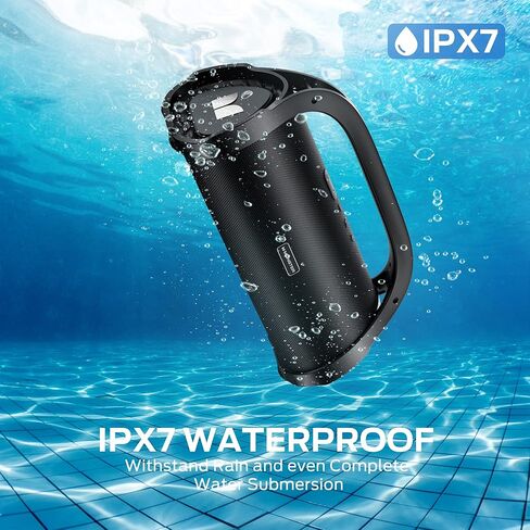 Monster Adventurer Max Bluetooth Speaker with Two Wireless Microphones, IPX7 Waterproof Outdoor Speakers with 100W Powerful Stereo Sound, Portable Bluetooth Speakers for Home, Party, Camping, Gold in Saudi Arabia