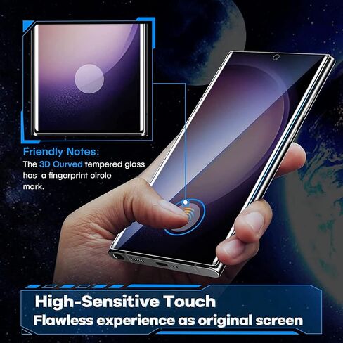 واقي شاشة Galaxy S23 Ultra، واقي شاشة زجاجي مقوى S23 Ultra [2+2 Pack] واقي عدسة الكاميرا، زجاج ثلاثي الأبعاد 9H واقي شاشة زجاجي مقوى لهاتف Samsung Galaxy S23 Ultra in Kuwait
