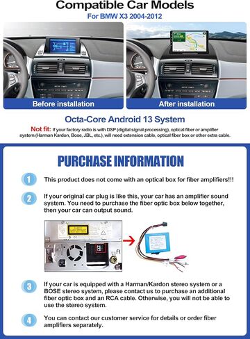 4G+64G Car Stereo Radio for BMW X3 E83 2004-2012 with Wireless Apple CarPlay Android Auto Android 13 Radio 9" IPS Touch Screen Car Radio with DSP Bluetooth 5.0 GPS Navigation WiFi FM RDS Backup Camera in Saudi Arabia