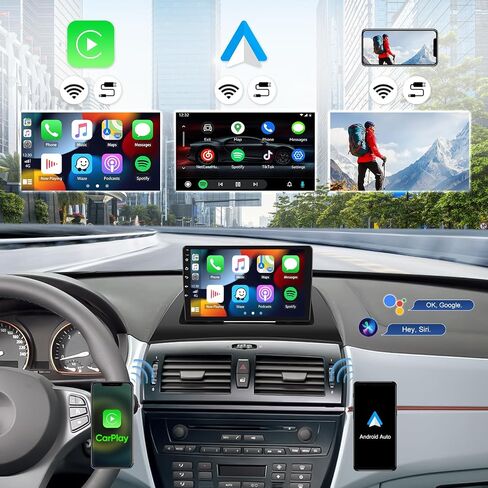 4G+64G Car Stereo Radio for BMW X3 E83 2004-2012 with Wireless Apple CarPlay Android Auto Android 13 Radio 9" IPS Touch Screen Car Radio with DSP Bluetooth 5.0 GPS Navigation WiFi FM RDS Backup Camera in Saudi Arabia