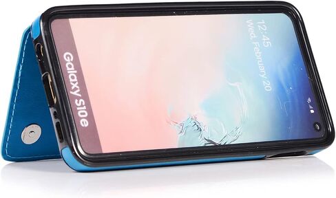 Phone Case for Samsung Galaxy S10e with Tempered Glass Screen Protector and Card Holder Wallet Cover Stand Flip Leather Cell Accessories Glaxay S 10e Gaxaly 10se Galaxies Se10 Cases Women Men Blue in Saudi Arabia