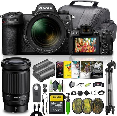 Nikon Z6 III Mirrorless Camera with 24-70mm f/4 S Lens Bundle Kit with NIKKOR Z 28-400mm f/4-8 VR Lens + 64GB UHS-II SDXC Memory Card + Cleaning Kit + Camara Bag + Accessories (Renewed) in Saudi Arabia