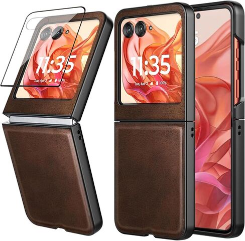 for Motorola Razr 2024 Case,Razr 2024 Clear Case with Front Screen Protector,Shockproof Drop-Proof Slim-Fit Hard PC Cover for Moto Razr 2024 Phone Casas in Saudi Arabia