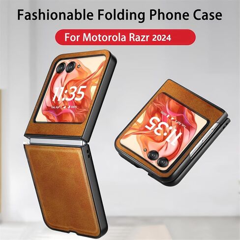 for Motorola Razr 2024 Case,Razr 2024 Clear Case with Front Screen Protector,Shockproof Drop-Proof Slim-Fit Hard PC Cover for Moto Razr 2024 Phone Casas in Saudi Arabia