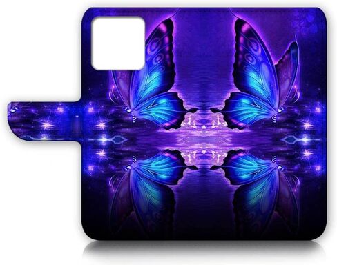 for iPhone 12, Art Designed Flip Wallet Style Cover Case Fancy Flower Full Body Protection AD003 (#24878 Red Gothic Rose) in Kuwait