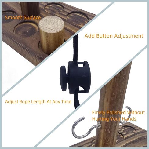 Hook and Ring Game | Ring Toss Game for Adults - Get Into The Halloween Spirit with a Fast-Paced Handmade Wooden Shooting Ladder Set - Indoor or Outdoor Fun with Friends and Family,Halloween Games in Saudi Arabia