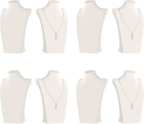 Necklace Display Holder Home Storage Jewelry Organizer Bust Stand for Girls Women (1, Yellow Linen) in Saudi Arabia