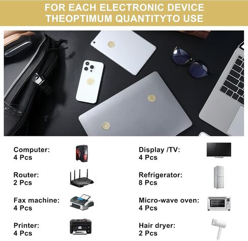 6Pcs Protection Cell Phone Stickers Effective Protector Cell & Smart Phones, Laptops, Tablets, TV, Monitors TV Electronic Devices Blockers- All Devices(Gold) in Saudi Arabia
