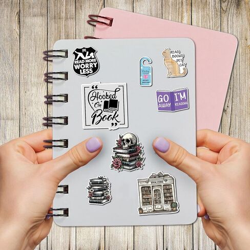 Pack 50 PCS Books Stickers Bookish Reading Sticker Decor Kindle Laptop Booktok Scrapbooks Phone Case Vinyl Decals Waterproof Book Lovers Gifts Accessories for Teens Adults in Saudi Arabia