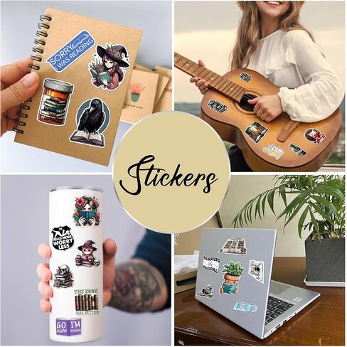 Pack 50 PCS Books Stickers Bookish Reading Sticker Decor Kindle Laptop Booktok Scrapbooks Phone Case Vinyl Decals Waterproof Book Lovers Gifts Accessories for Teens Adults in Saudi Arabia