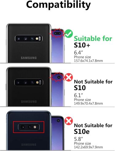 حافظة OCASE Samsung Galaxy S10 Plus / S10+ [فتحة بطاقة] [مسند] [جزء داخلي مقاوم للصدمات من مادة TPU] حافظة جلدية قابلة للطي لأجهزة Samsung Galaxy S10 Plus / S10+ (أسود) in Kuwait