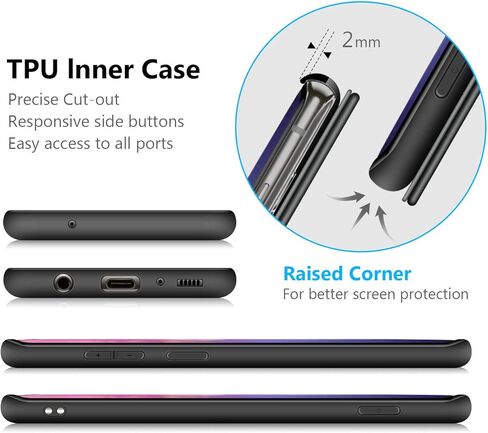 حافظة OCASE Samsung Galaxy S10 Plus / S10+ [فتحة بطاقة] [مسند] [جزء داخلي مقاوم للصدمات من مادة TPU] حافظة جلدية قابلة للطي لأجهزة Samsung Galaxy S10 Plus / S10+ (أسود) in Kuwait