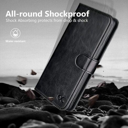 حافظة OCASE Samsung Galaxy S10 Plus / S10+ [فتحة بطاقة] [مسند] [جزء داخلي مقاوم للصدمات من مادة TPU] حافظة جلدية قابلة للطي لأجهزة Samsung Galaxy S10 Plus / S10+ (أسود) in Kuwait