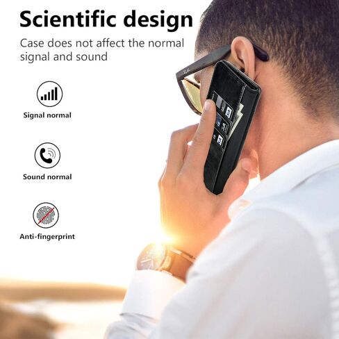 حافظة OCASE Samsung Galaxy S10 Plus / S10+ [فتحة بطاقة] [مسند] [جزء داخلي مقاوم للصدمات من مادة TPU] حافظة جلدية قابلة للطي لأجهزة Samsung Galaxy S10 Plus / S10+ (أسود) in Kuwait