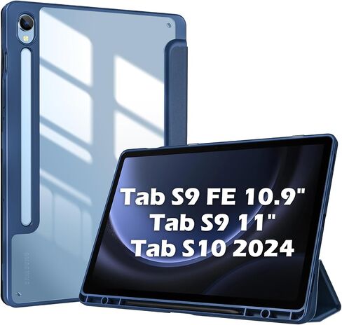 ProCase Protective Case for Galaxy Tab S9 FE 10.9" / Tab S9 11" 2023 / S10 2024, Slim Stand Hard Back Shell Smart Cover for Galaxy Tab S9 FE S9 S10 Tablet (SM-X510/X710/X720) -Black in Kuwait