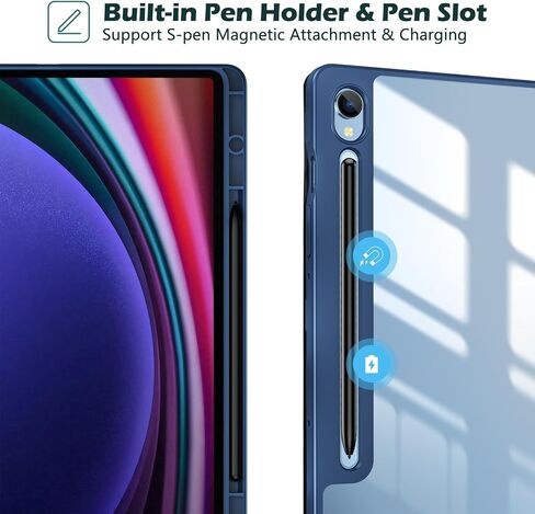 ProCase Protective Case for Galaxy Tab S9 FE 10.9" / Tab S9 11" 2023 / S10 2024, Slim Stand Hard Back Shell Smart Cover for Galaxy Tab S9 FE S9 S10 Tablet (SM-X510/X710/X720) -Black in Kuwait