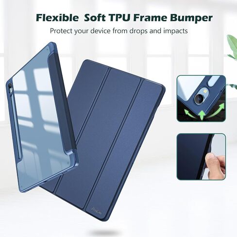 ProCase Protective Case for Galaxy Tab S9 FE 10.9" / Tab S9 11" 2023 / S10 2024, Slim Stand Hard Back Shell Smart Cover for Galaxy Tab S9 FE S9 S10 Tablet (SM-X510/X710/X720) -Black in Kuwait