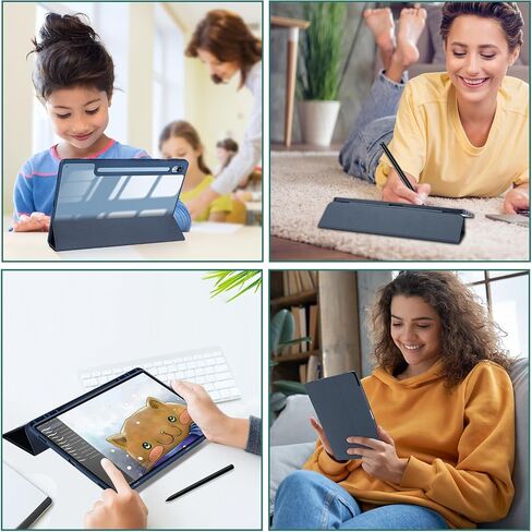 ProCase Protective Case for Galaxy Tab S9 FE 10.9" / Tab S9 11" 2023 / S10 2024, Slim Stand Hard Back Shell Smart Cover for Galaxy Tab S9 FE S9 S10 Tablet (SM-X510/X710/X720) -Black in Kuwait
