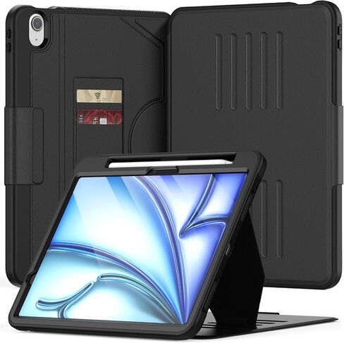 Case for iPad 10th Generation 10.9 Inch 2022,Full Body Soft Leather Auto Sleep/Wake Shockproof Cover with Pencil Holder,Card Slot,Strong Magnetic Multi-Angle Stand(Dark Blue) in Kuwait