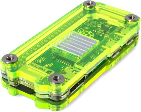 حافظة Zebra Zero لجهاز Raspberry Pi Zero & Zero Wireless - Laser Lime مع مبددات حرارة in Kuwait